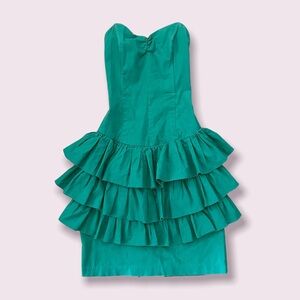 Vintage Annie rose clothing teal peplum dress